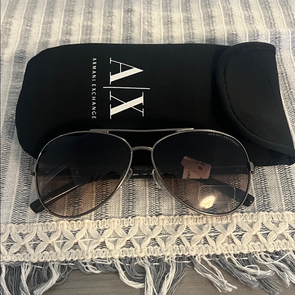 Armani Exchange Gray Aviator Sunglasses
